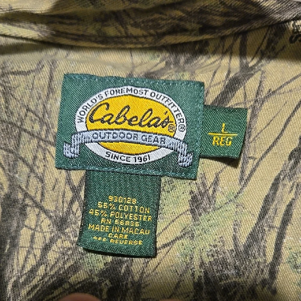 Vintage Cabela's Outdoor Realtree Camo Hunting Button Up Shirt Size L Regular